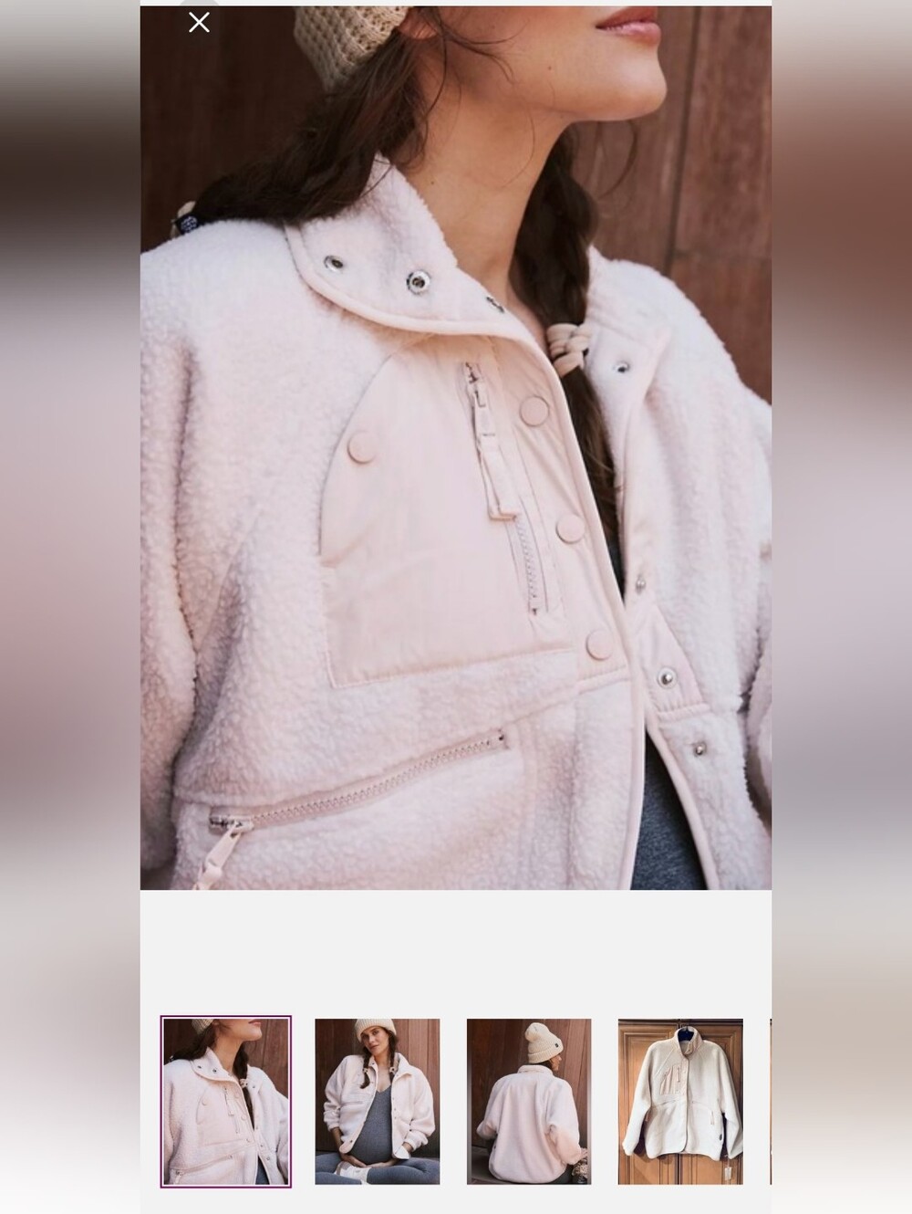 Free People Movement Fleece Jacket NWT Pink Small